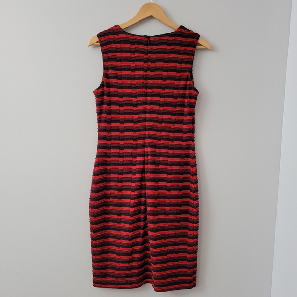 Red & Black Rag Cut Stripe Tank Dress Size 6 Soft - Picture 5 of 7
